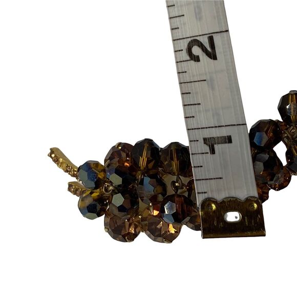 Juliana Leaf Brooch D&E DeLizza and Elster Topaz Brown, aurora borealis cha cha - Picture 10 of 16